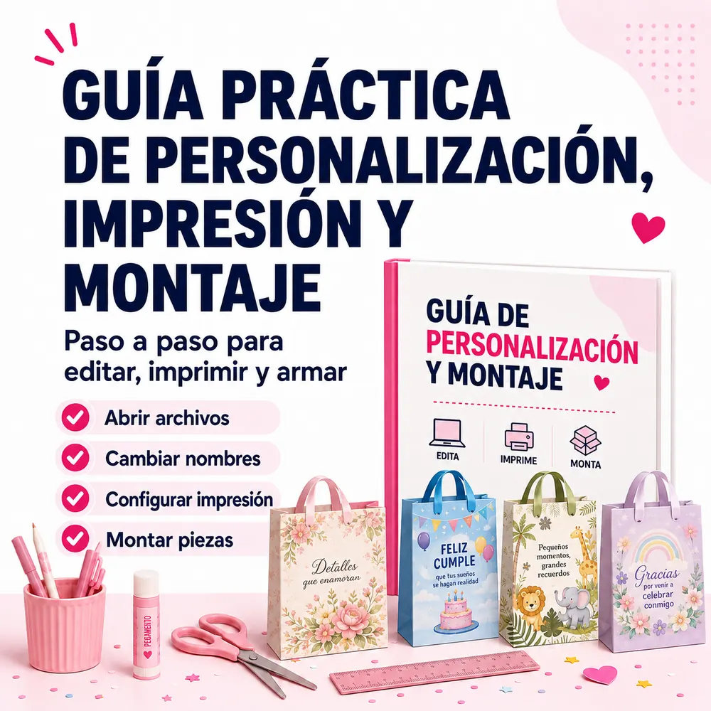 Guía de personalización, impresión y montaje